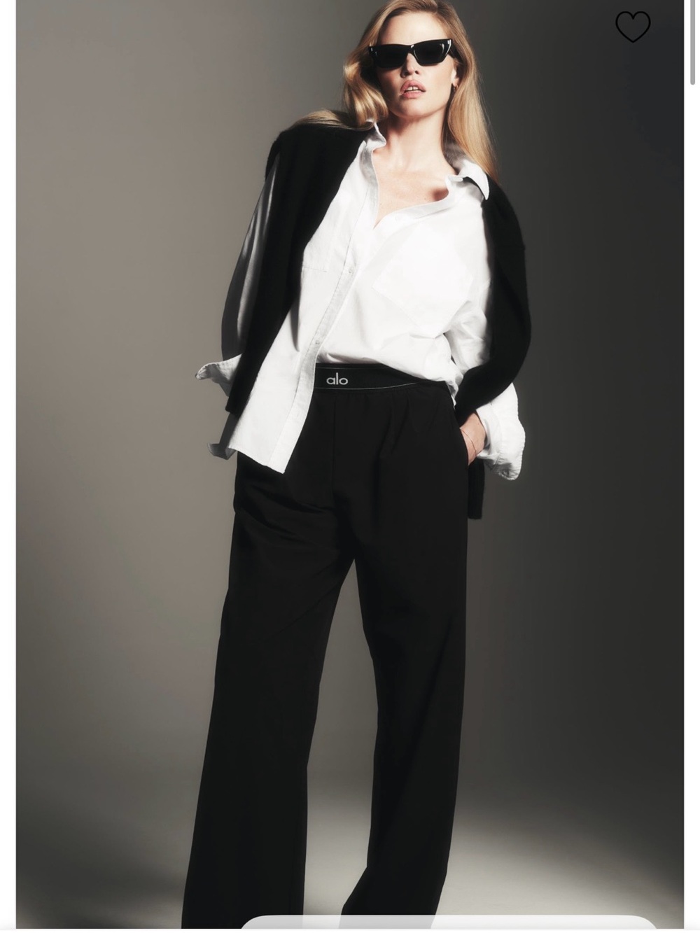 ALO Yoga Black Wide-Leg High-Rise Pants